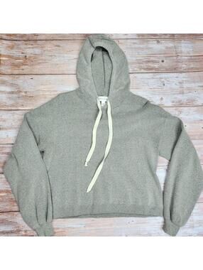 Popsugar Women's Gray Cropped Hoodie Sweatshirt